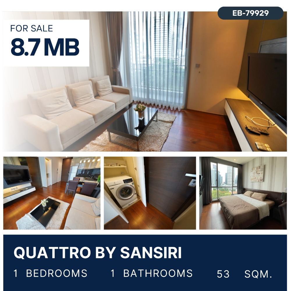 For SaleCondoSukhumvit, Asoke, Thonglor : Quattro by Sansiri 1 Beds, Full Furnished for sale 8.7 MB