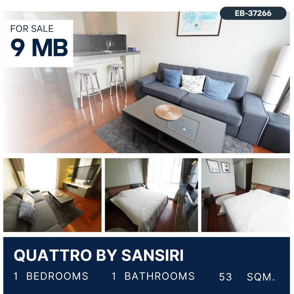 For SaleCondoSukhumvit, Asoke, Thonglor : Condo for sale: Quattro by Sansiri, beautifully decorated room, high floor, with bathtub, 9 MB.