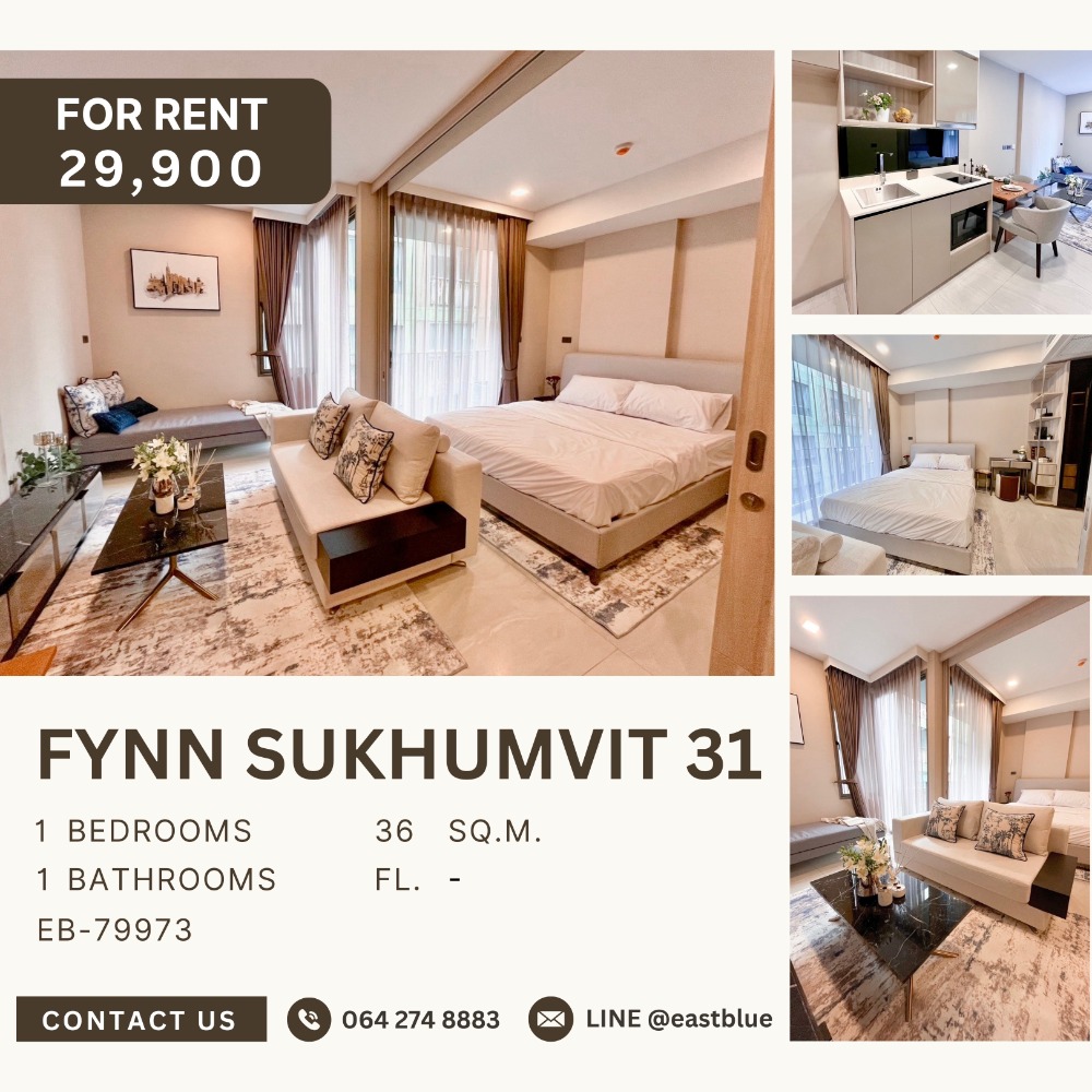 For RentCondoSukhumvit, Asoke, Thonglor : FYNN Sukhumvit 31 Luxury 1 Bedroom 29,900 per month