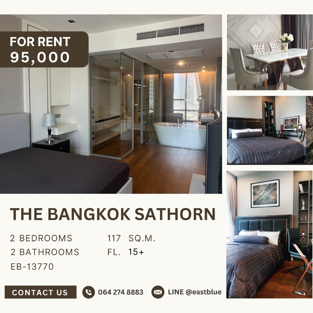 For RentCondoSathorn, Narathiwat : The Bangkok Sathorn For Rent! BTS Surasak 2 bed 117sqm Do not Miss!!