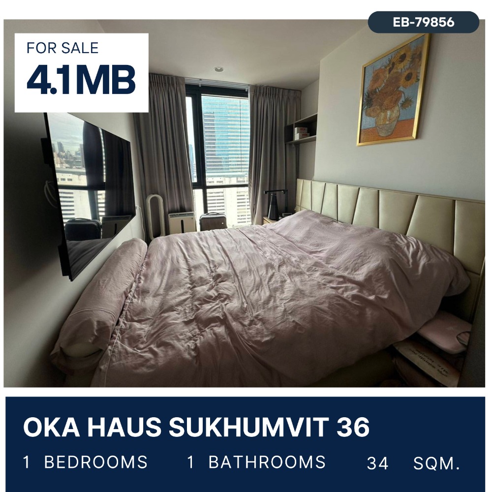 For SaleCondoSukhumvit, Asoke, Thonglor : Oka Haus Sukhumvit 36 ​​1 Bed, High Fl. for sale 4.1 MB