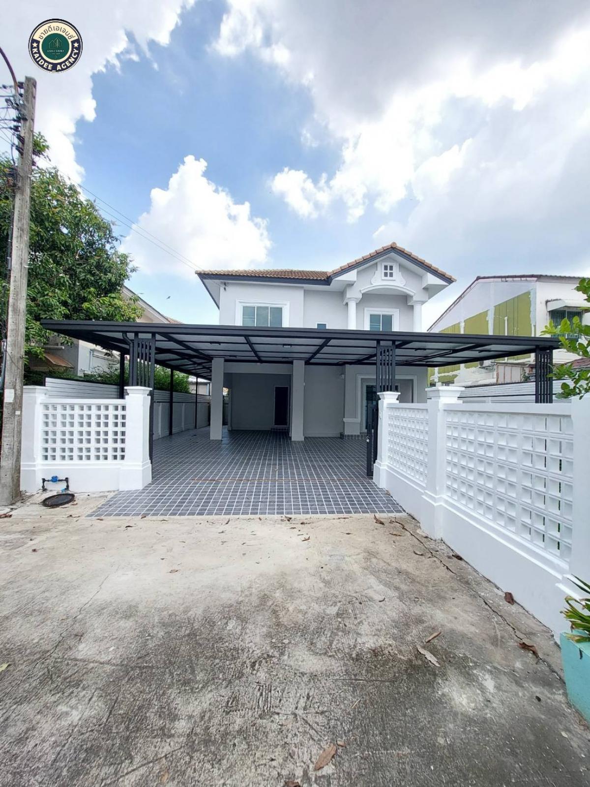 For SaleHousePathum Thani,Rangsit, Thammasat : 2-storey detached house, Pruksa Village 1, Lam Luk Ka Khlong 5, Talat Maruey, Chatuchak Expressway, Sai Mai, Big C Khlong 5, Lotus Khlong 5, connecting to Hathai Rat Lam Luk Ka Road, Kanchanaphisek Road