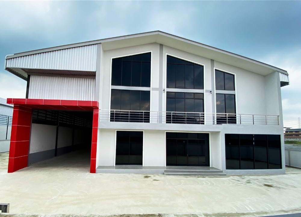 For SaleFactoryMahachai Samut Sakhon : Beautiful factory warehouse for sale, purple area 1.5 rai, near Setthakit Road, Suan Luang, Krathum Baen, Samut Sakhon