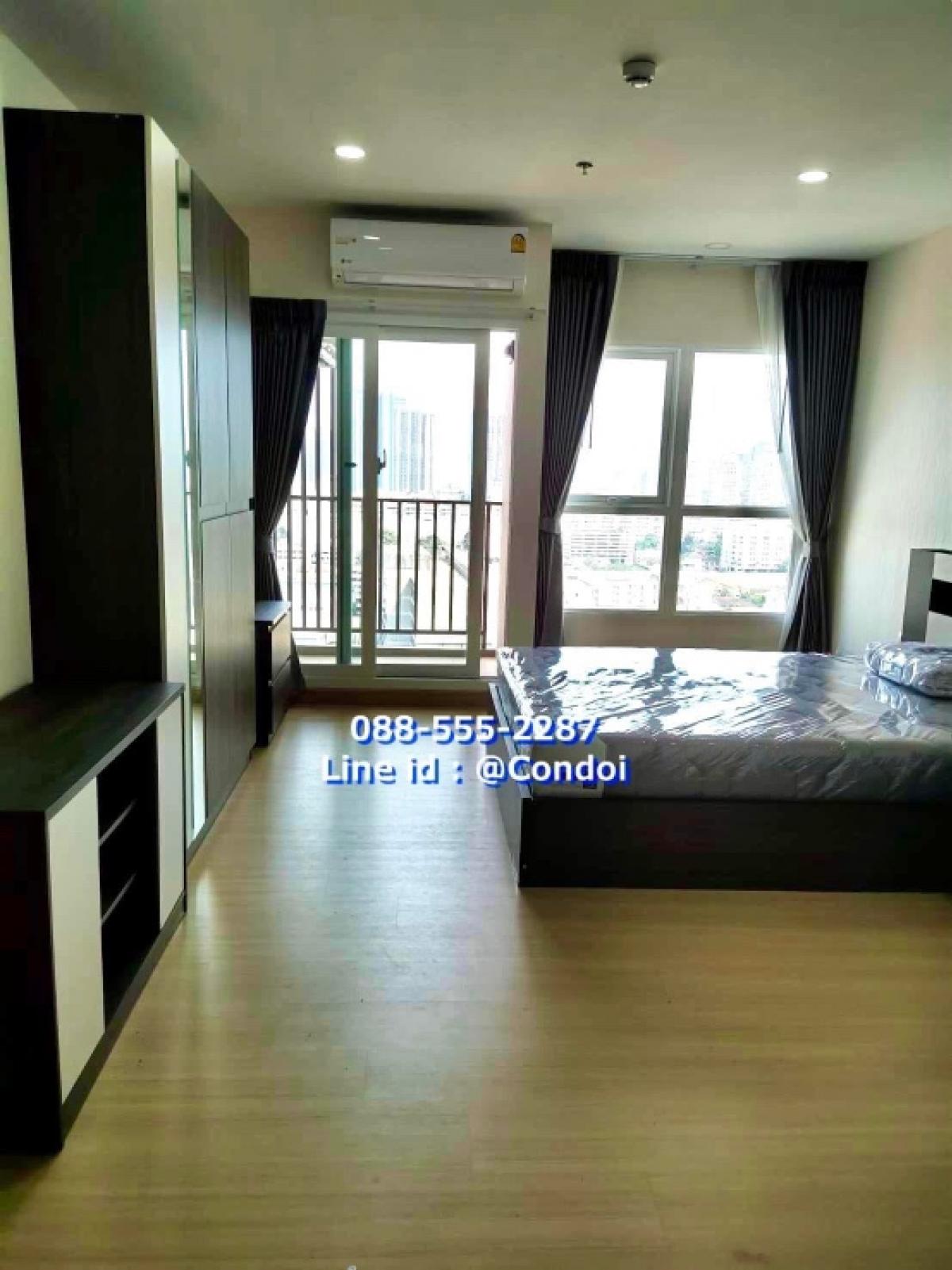 For RentCondoRamkhamhaeng, Hua Mak : Supalai Supalai Veranda Ramkhamhaeng Condo for rent, room divider, near Ramkhamhaeng University, ABAC, Huamark