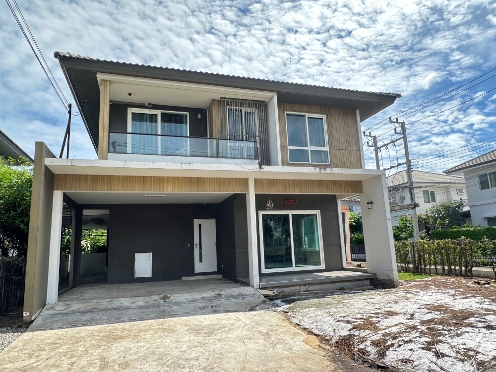 For SaleHousePathum Thani,Rangsit, Thammasat : Single house for sale, Pruksa Lada 3 Village, corner house, on the main road of the project