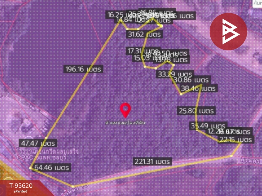 ขายที่ดินพัทยา บางแสน ชลบุรี สัตหีบ : ขายที่ดินสีม่วง เนื้อที่ 20 ไร่ 1 งาน 7 ตารางวา ใกล้ถนนสุขุมวิท ชลบุรี