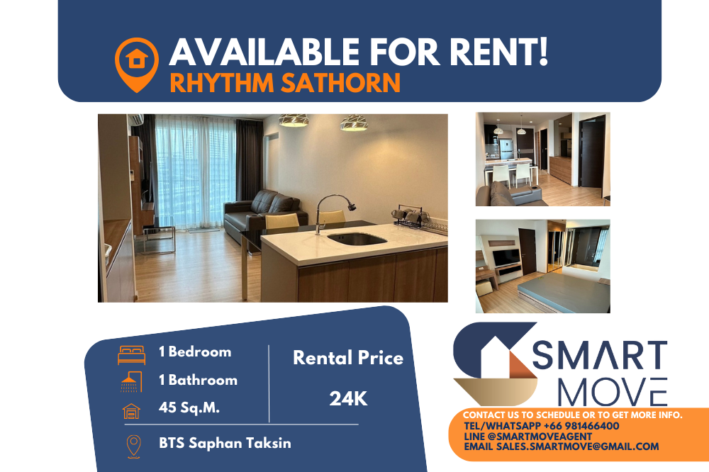 For RentCondoSathorn, Narathiwat : 💥💥FOR RENT !! 💥💥Code C20240900038.........Rhythm Sathorn, 1 bedroom, 1 bathroom, South Facing, furnished, ready to move in