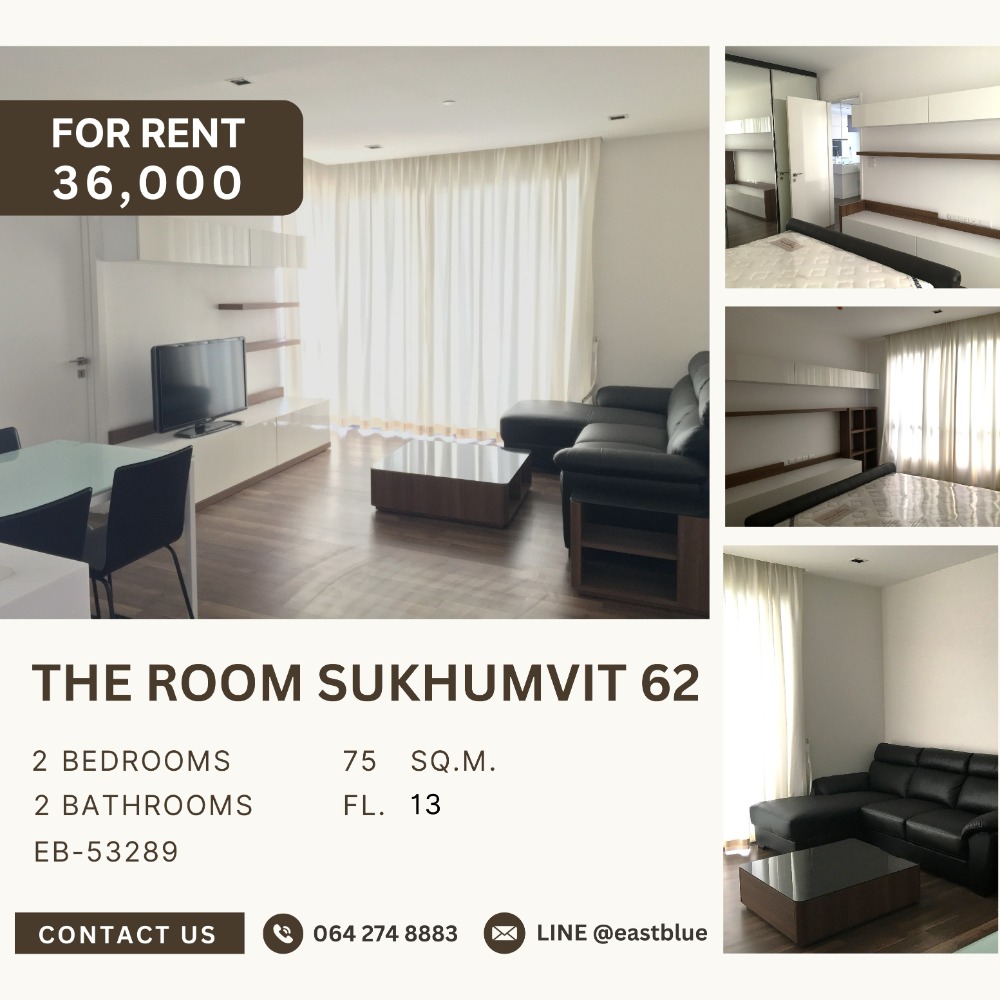 For RentCondoOnnut, Udomsuk : The Room Sukhumvit 62 2 Bedroom, fully furnished, ready to move in, 36,000/month