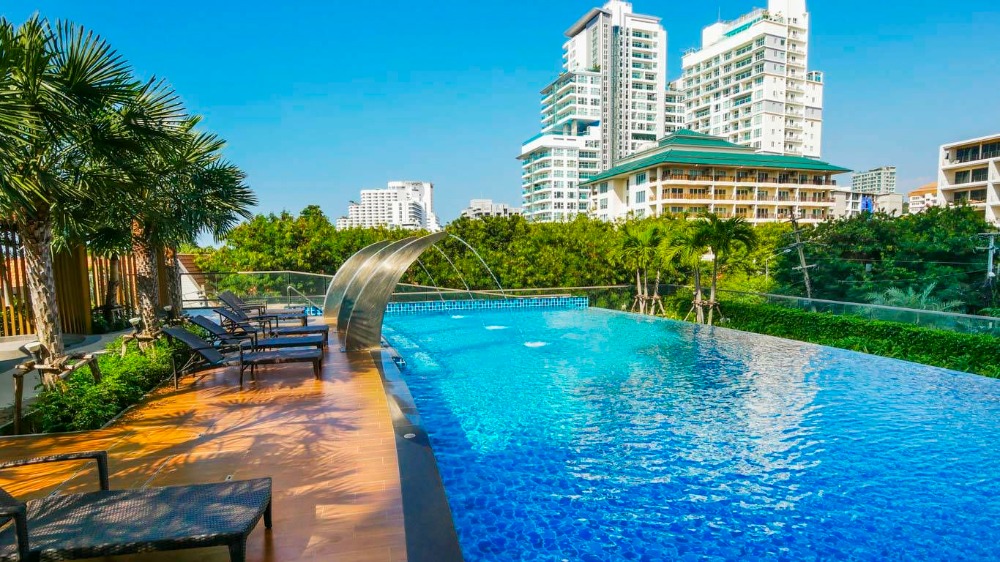 ขายคอนโดพัทยา บางแสน ชลบุรี สัตหีบ : 🔥🔥 The Peak Tower Pratamnuk Pool View on the 5,6 floor Studio room Pattaya 🔥🔥