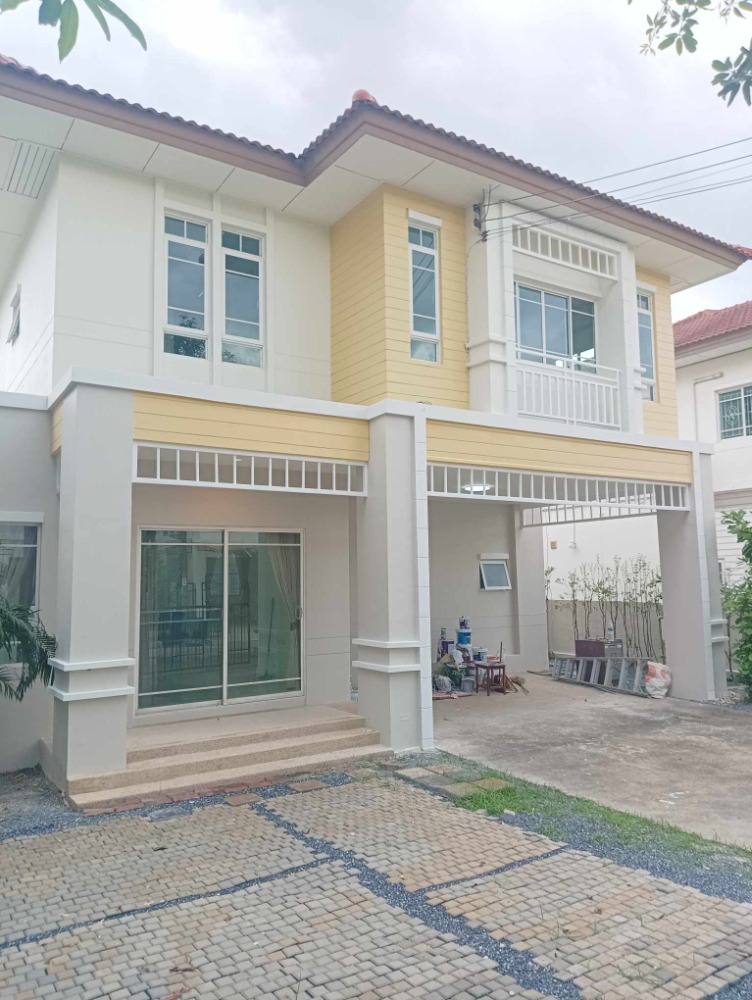 For RentHouseNawamin, Ramindra : Baan Prompat 1, single house, 2 floors, 68 sq m., for rent, next to Sathit Phatthana School, Safari World, along Khlong Song, MRT Pink Line