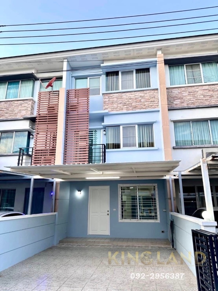 For RentTownhouseKaset Nawamin,Ladplakao : 🔥 #Townhouse for rent, 3 floors, Town Plus Kaset - Nawamin: Town Plus Kaset - Nawamin, Soi 12, 3 bedrooms, 3 bathrooms, parking space, rental price 27,500 / month #Including common area, house faces south.