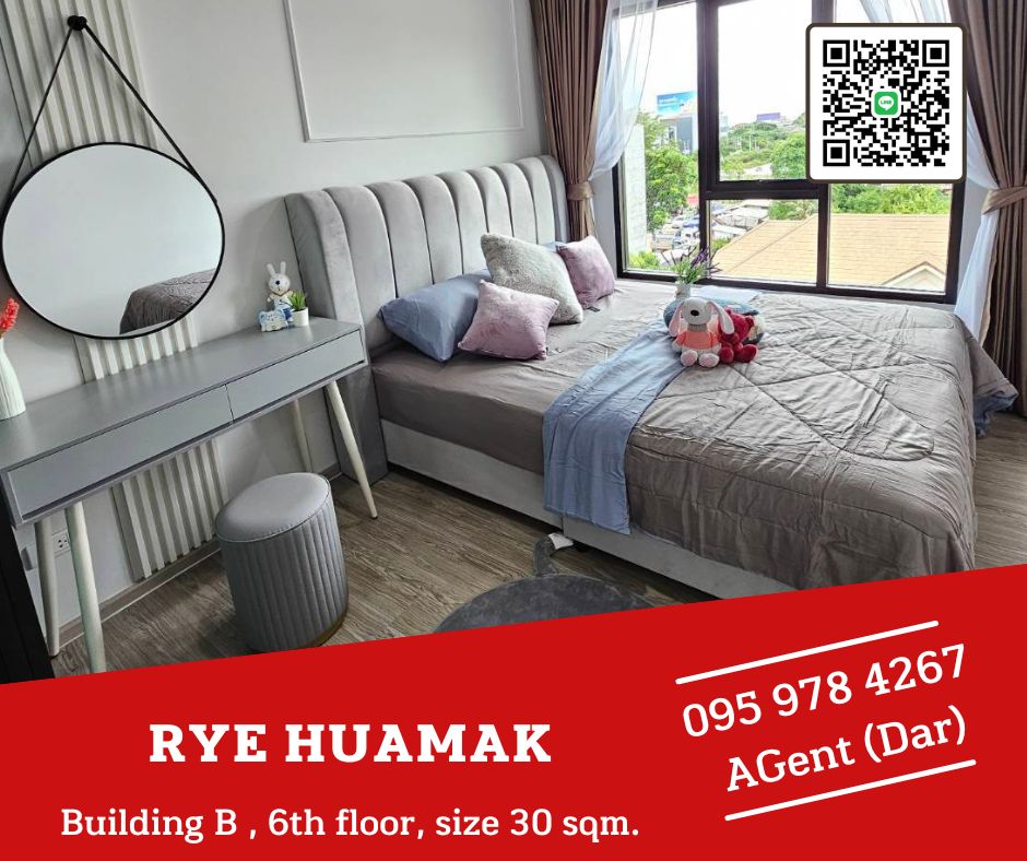 For RentCondoLadkrabang, Suwannaphum Airport : 🎉 Urgent!! Room is now available, beautifully decorated, ready to move in RYE HUAMAK 🎉