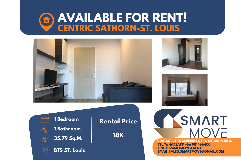 For RentCondoSathorn, Narathiwat : ⚡️FOR RENT !!⚡️ Code C20221200116..........Centric Sathorn - St Louis, 1 bedroom, 1 bathroom, high floor 14+, furnished, ready to move in