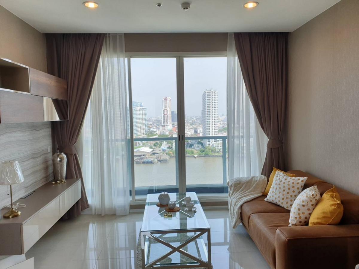 For RentCondoSathorn, Narathiwat : River view room, beautiful view, Marina River view, size 50 Sq.m, 1 bed, only 28,000!