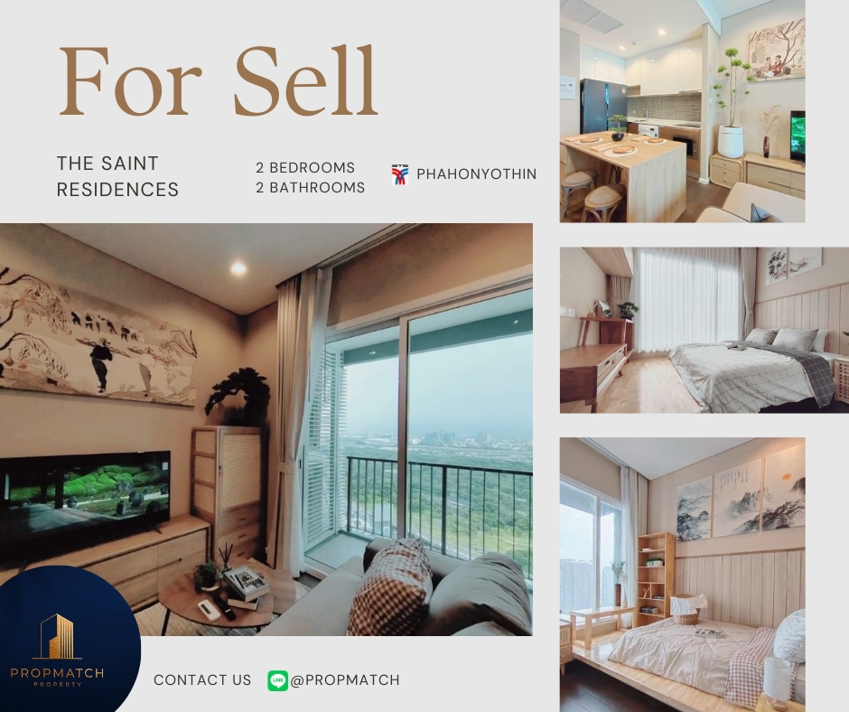 ขายคอนโดลาดพร้าว เซ็นทรัลลาดพร้าว : ✨ราคาสุดว้าว ห้องแต่งสุดปัง✨The Saint Residences (2ห้องนอน 65 ตรม.) ชั้นสูงวิวดี ราคาเพียง 6.59 ลบ. Tel.0981315848 @propmatch