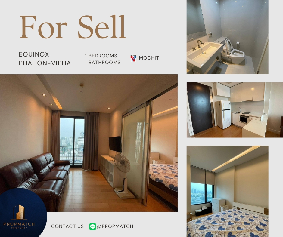 For SaleCondoLadprao, Central Ladprao : ⏰ Dont miss out on the cheapest price in the project ⏰ Equinox Phahol-Vibha (1 bedroom, 40 sq m.) high floor, good view, price only 4.19 million baht. Tel.0981315848 @propmatch