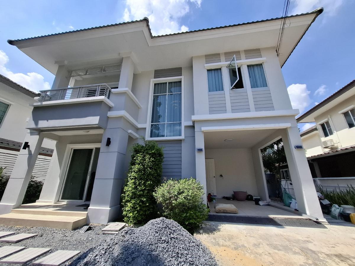 For RentHouseLadkrabang, Suwannaphum Airport : For rent: 2-storey detached house, 52 sq m., located on Lat Krabang-Rom Klao Road, near King Mongkuts University of Technology Thonburi.