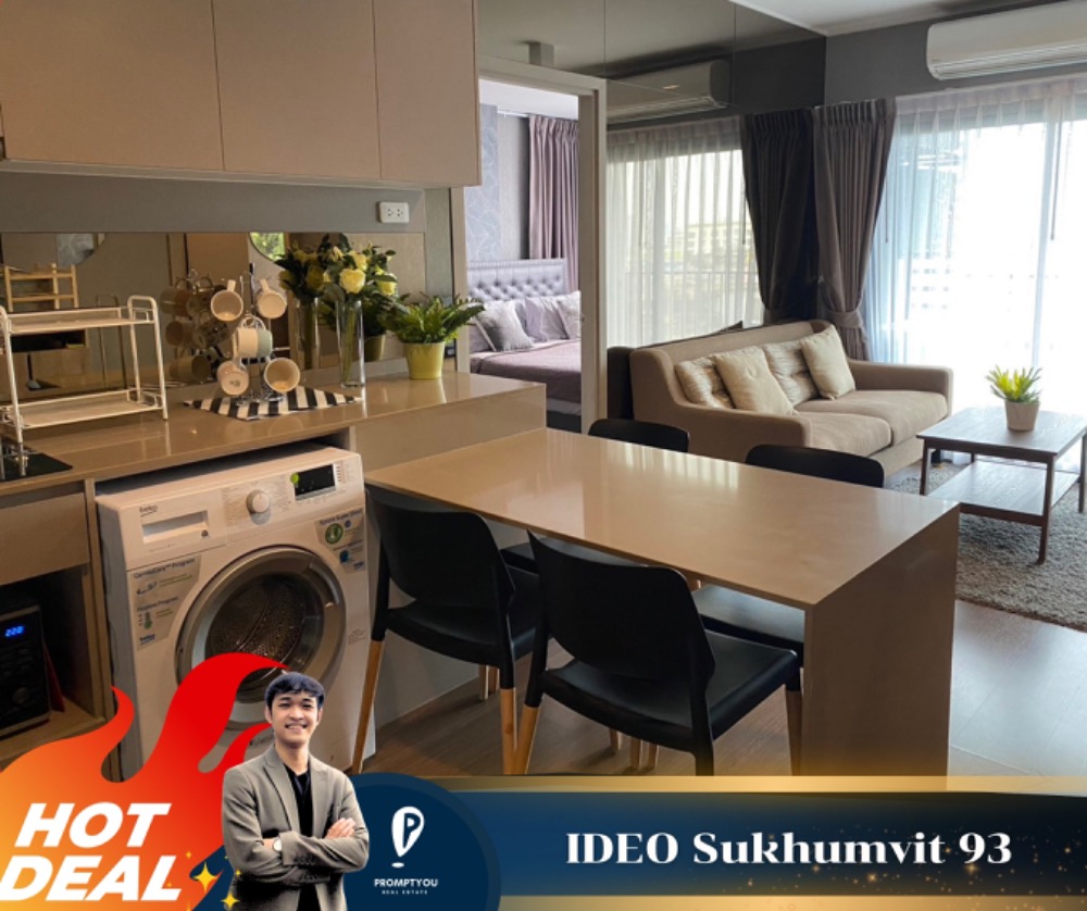 For RentCondoOnnut, Udomsuk : For rent 🔥IDEO Sukhumvit 93 🔥Beautiful room, complete with furniture and appliances, ready to move in //For more information, contact LineID:@promptyou5