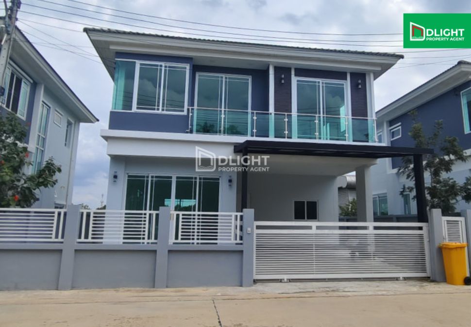 For SaleHousePathum Thani,Rangsit, Thammasat : Beautiful house, newly built, Lat Lum Kaew, Pathum Thani, size 55 sq m, 3 bedrooms, 3 bathrooms, 2 parking spaces, facing north, price 4.9 million