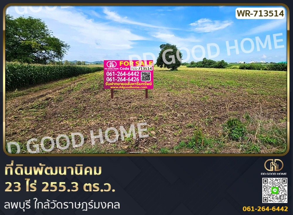 ขายที่ดินลพบุรี : ที่ดินพัฒนานิคม 23 ไร่ 255.3 ตร.ว. ลพบุรี ใกล้วัดราษฎร์มงคล