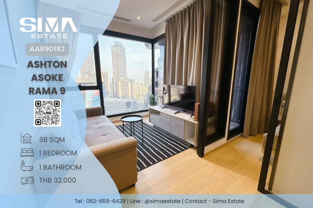 For RentCondoRama9, Petchburi, RCA : For rent ☁️Ashton Asoke Rama 9☁️ Beautiful room, good view, decorated, ready to move in, Price negotiable☀️