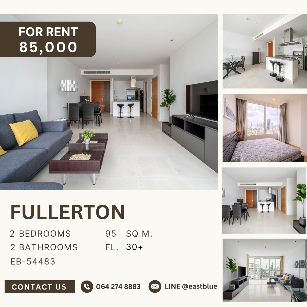 For RentCondoSukhumvit, Asoke, Thonglor : Fullerton 2 Bedroom, High Floor 85,000/month