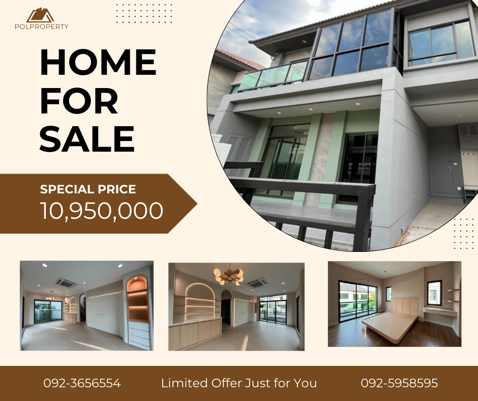 For SaleHouseRama5, Ratchapruek, Bangkruai : For sale 2-storey single house, Bangkok Boulevard Rama 5, usable area 213 sq.m. on a plot of 50.3 sq.w. with built-in furniture  Project: Bangkok Boulevard Rama 5 by SC ASSET located on Atchariyaprasit Road, accessible f