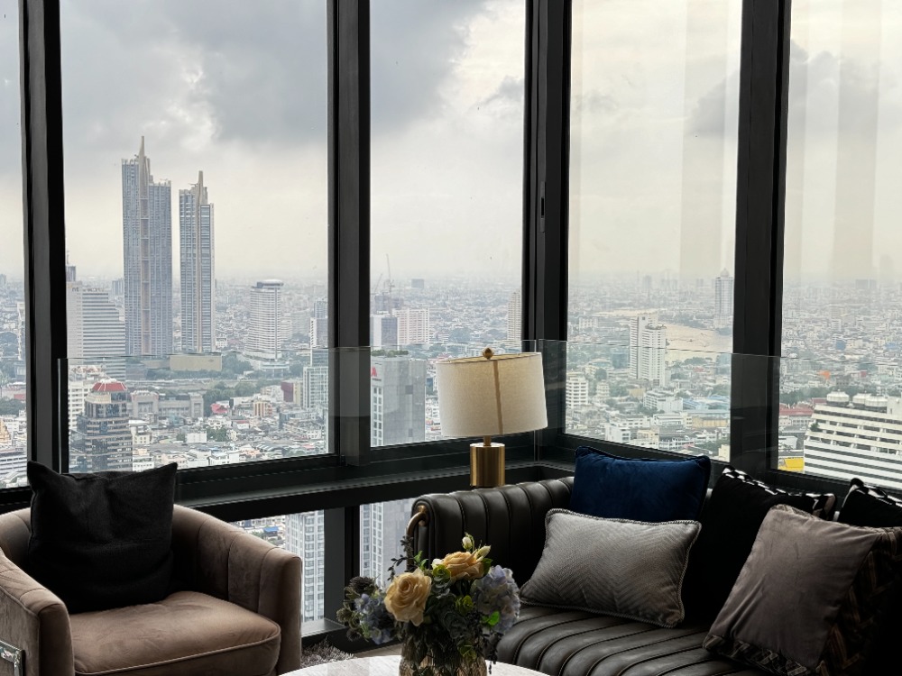 For RentCondoSilom, Saladaeng, Bangrak : Stunning river view on the high zone floor 43 (Highest floor available for rent