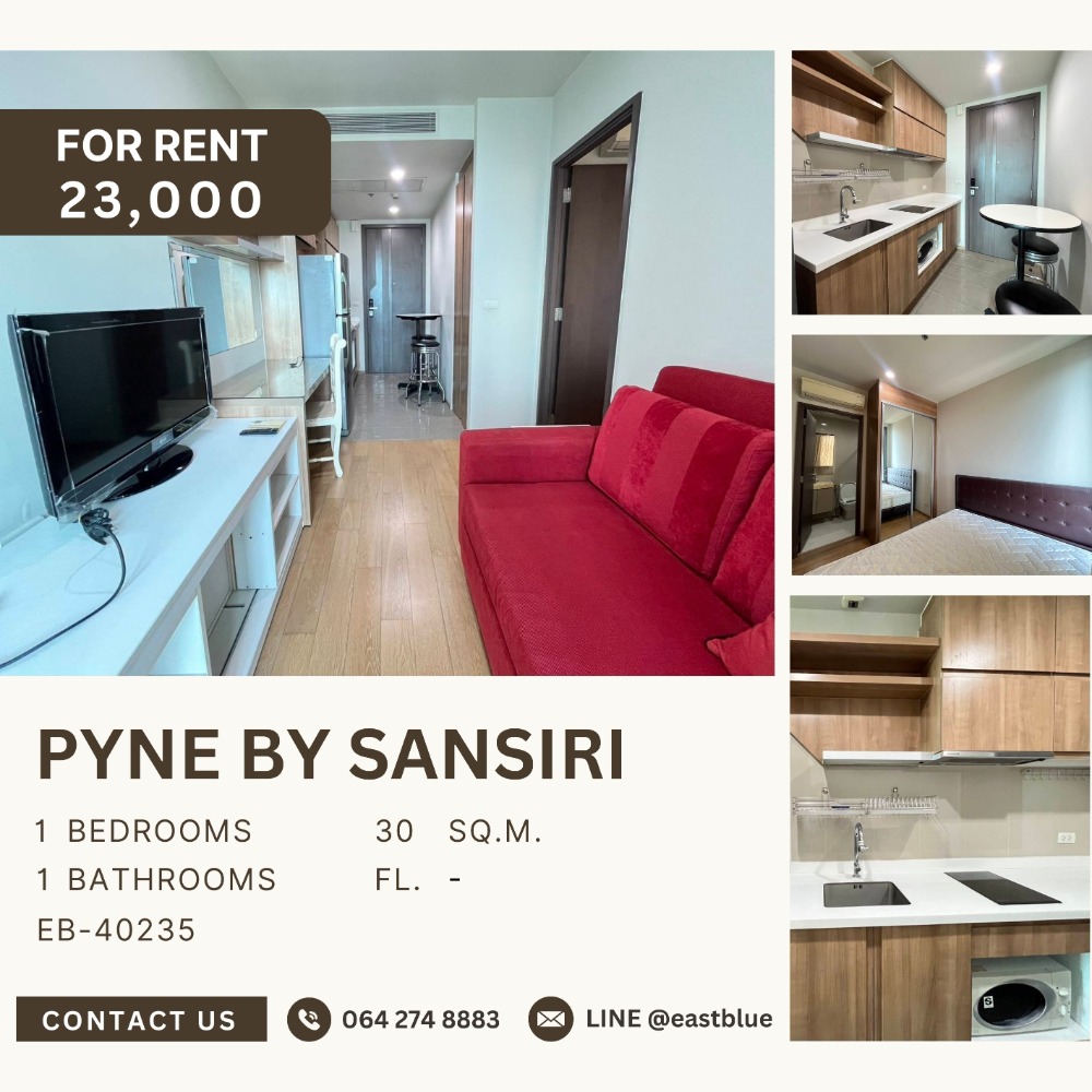 For RentCondoRatchathewi,Phayathai : Pyne By Sansiri, 1 bed, 23000 per month