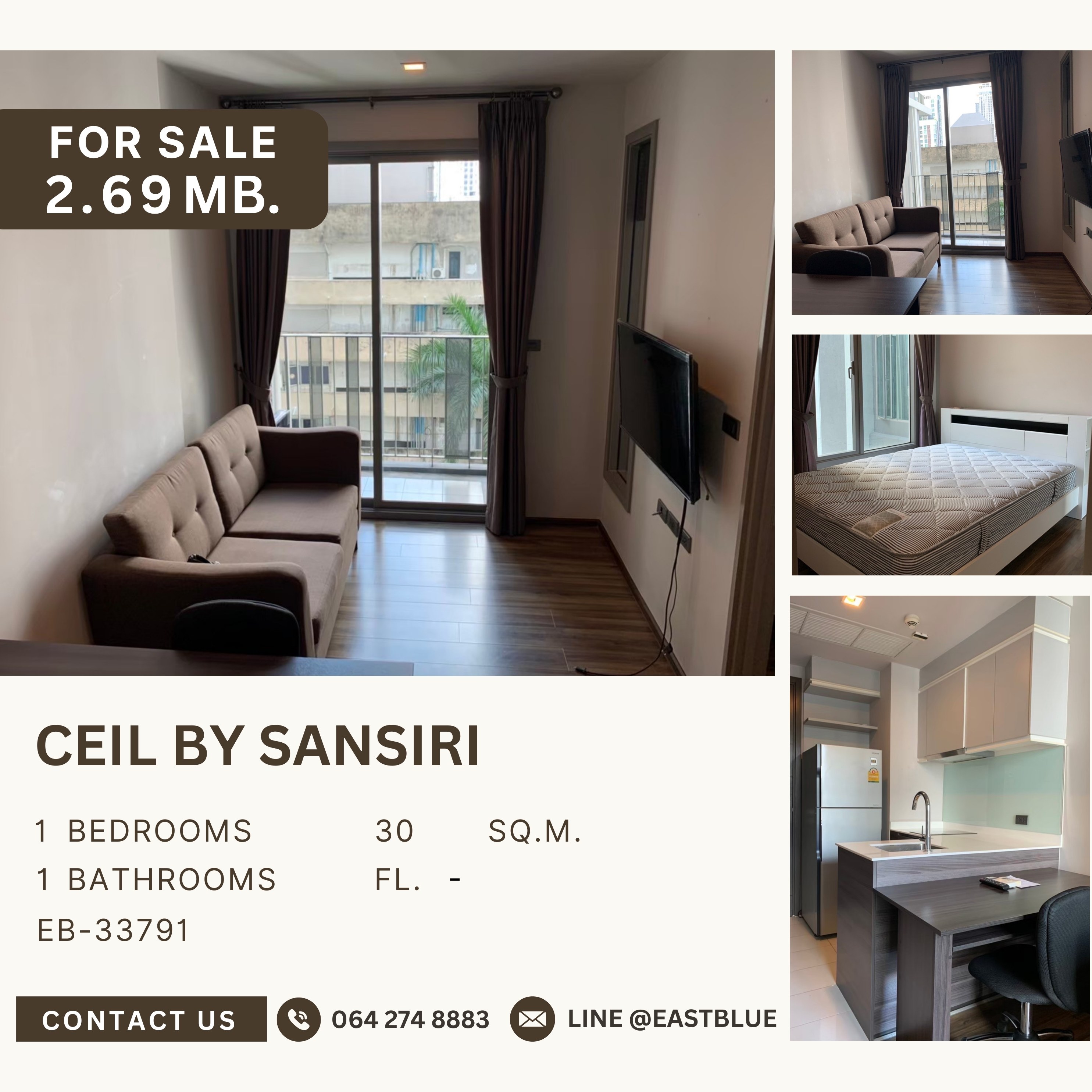 For SaleCondoSukhumvit, Asoke, Thonglor : Ceil by Sansiri 1 Bedroom, Best Deal ขายพร้อมผู้เช่า ราคาดีที่สุดในโครงการ 2.69 MB.