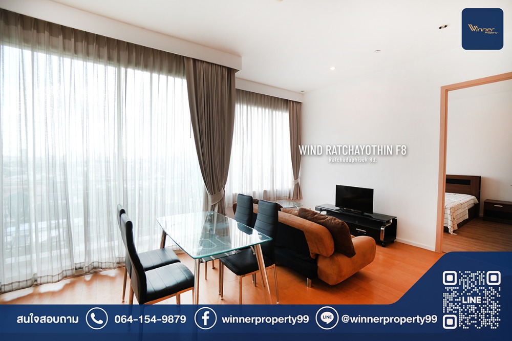 For RentCondoKasetsart, Ratchayothin : (A67182c) Condo for rent, WIND Ratchayothin project (Wind Ratchayothin), BTS Ratchayothin, newly decorated, beautiful view, 8th floor