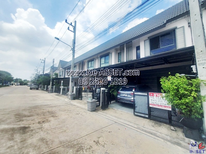 For SaleTownhousePathum Thani,Rangsit, Thammasat : Townhouse for sale, main road at the beginning of the project, Ratchaphruek, Tiwanon, Bang Khu Wat, Soi Plai Buaphatthana: Modi Villa Ratchaphruek Tiwanon (345): 2 floors, 17.6 sq m: CODE NN-91362