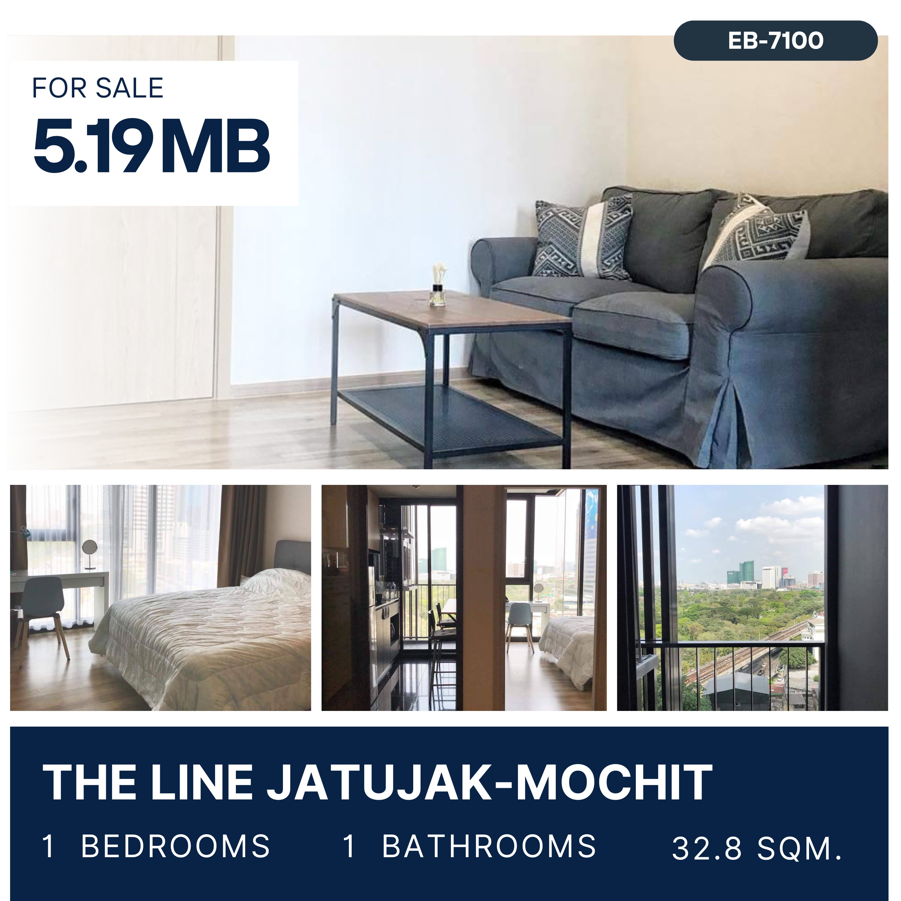 ขายคอนโดสะพานควาย จตุจักร : The Line Jatujak-Mochit, Fully Furnished for sale 5.19 MB.