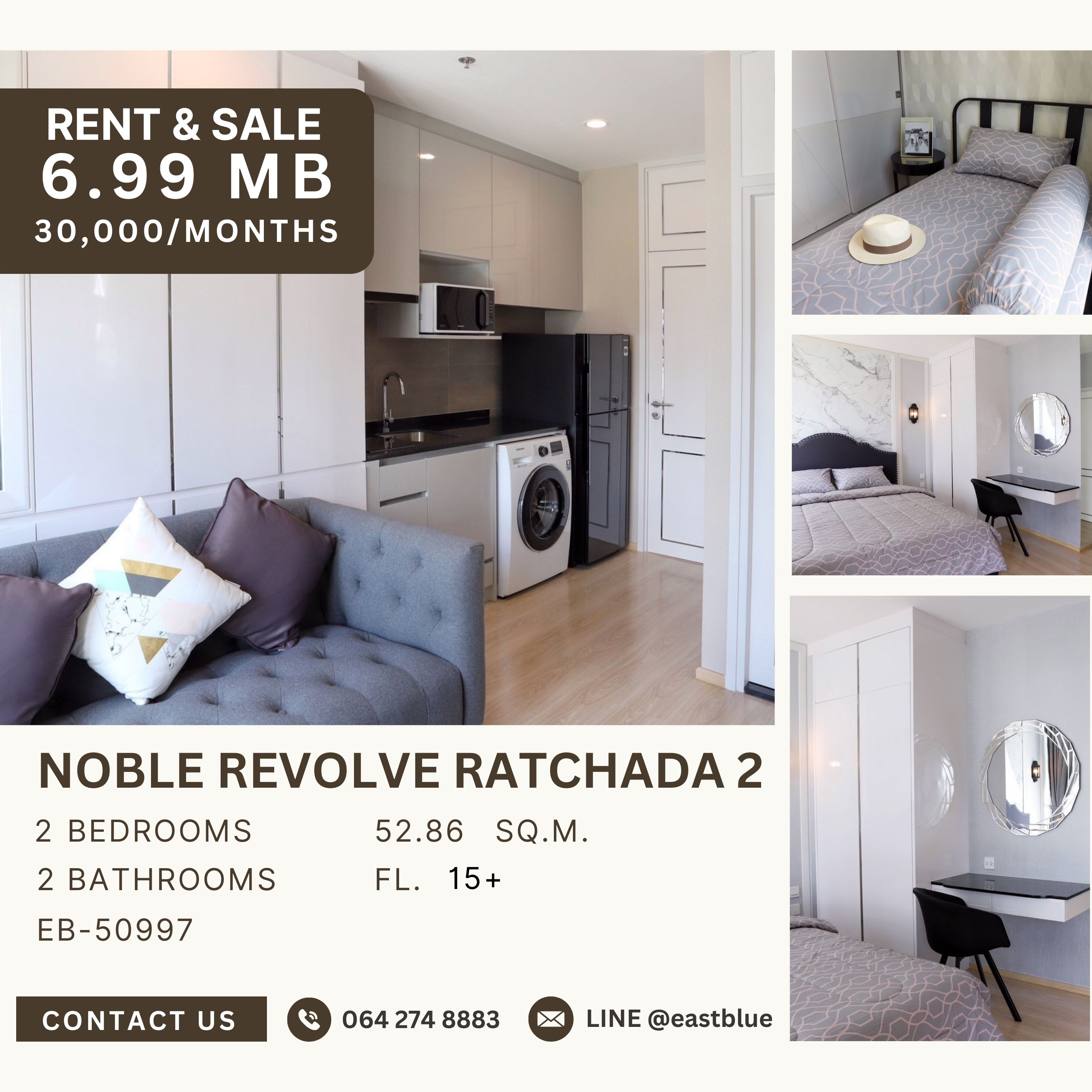 For SaleCondoRatchadapisek, Huaikwang, Suttisan : Noble Revolve Ratchada 2 2 Bed 6.99 MB.