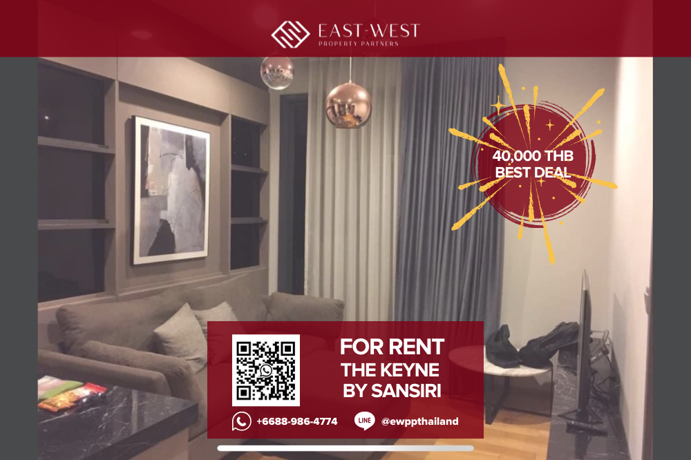 For RentCondoSukhumvit, Asoke, Thonglor : ✨🔥 Keyne by Sansiri 🔥✨ Elegant 1 Bedroom Condo 🛏 1 Bed, 🛁 1 Bath, 46.54 sq.m, Price Negotiable! - Prime Sukhumvit Location