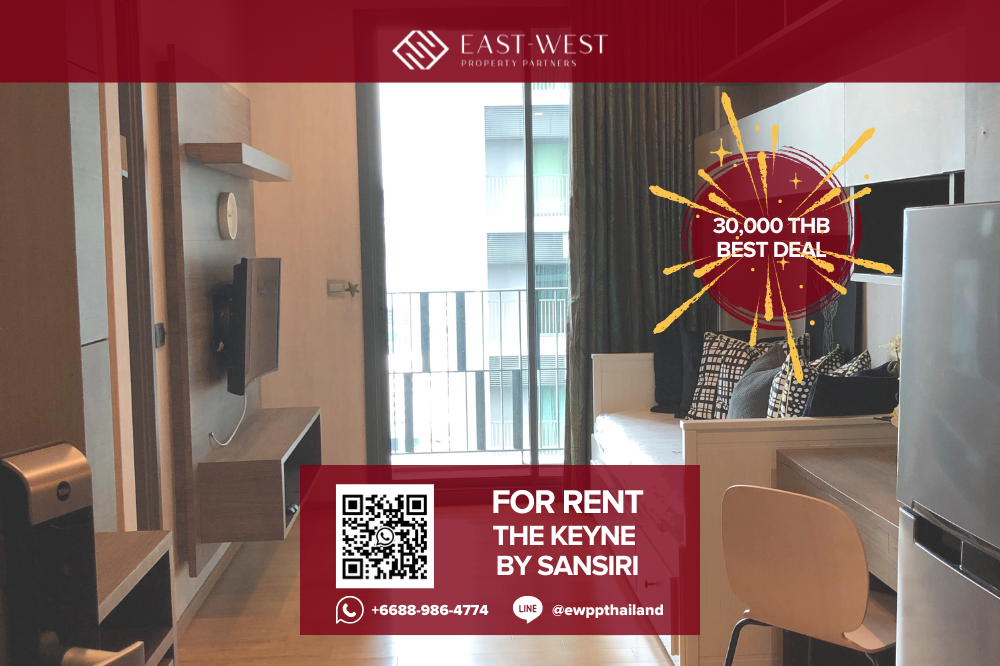 For RentCondoSukhumvit, Asoke, Thonglor : ✨🔥 Keyne by Sansiri 🔥✨ Stylish 1 Bedroom Condo 🛏 1 Bed, 🛁 1 Bath, 39 sq.m, Price Negotiable! - Prime Sukhumvit Location