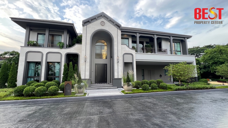 For SaleHousePhutthamonthon, Salaya : For sale: Luxury mansion Grand Bangkok Boulevard Na Uthayan, Uthayan Road, near Mahidol University, expressway and elevated parallel road, starting price 37 million baht.