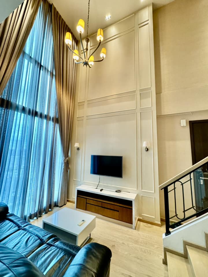 For RentCondoRatchathewi,Phayathai : ❄️FOR RENT>> Pyne by Sansiri>> 2-bedroom Deplex room, 33-34th floor, fully furnished, with electrical appliances, next to BTS Ratchathewi #LV-MO774