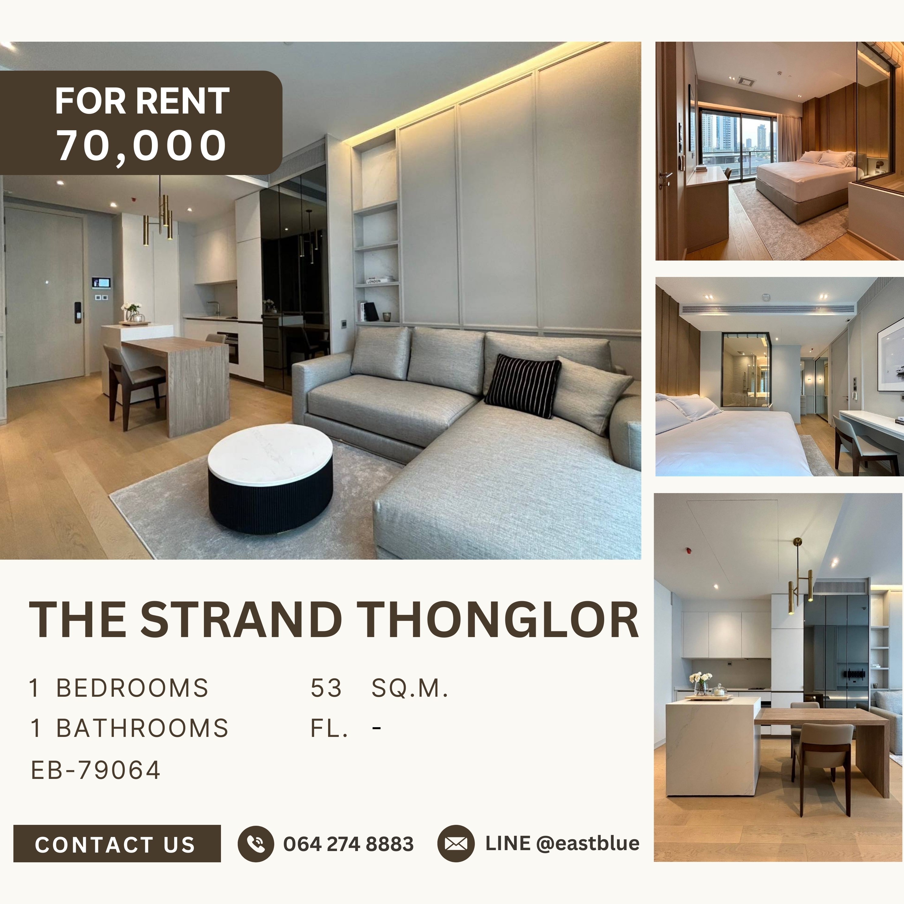 For RentCondoSukhumvit, Asoke, Thonglor : The Strand Thonglor, 1 bed, 70000 per month