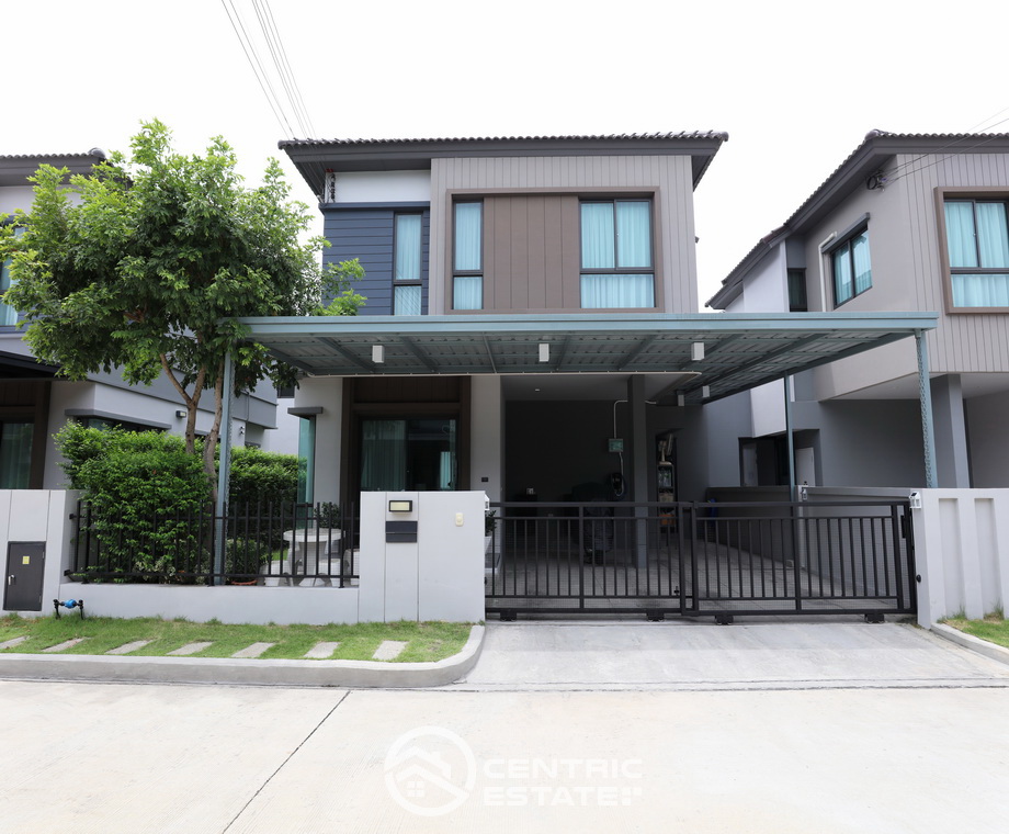 For SaleHousePathum Thani,Rangsit, Thammasat : For sale: 2-storey twin house, area 38.8 square wah, new condition house, fully furnished, ready to move in, Venue Flow Tiwanon-Rangsit project (Venue Flow Tiwanon - Rangsit), Pathum Thani