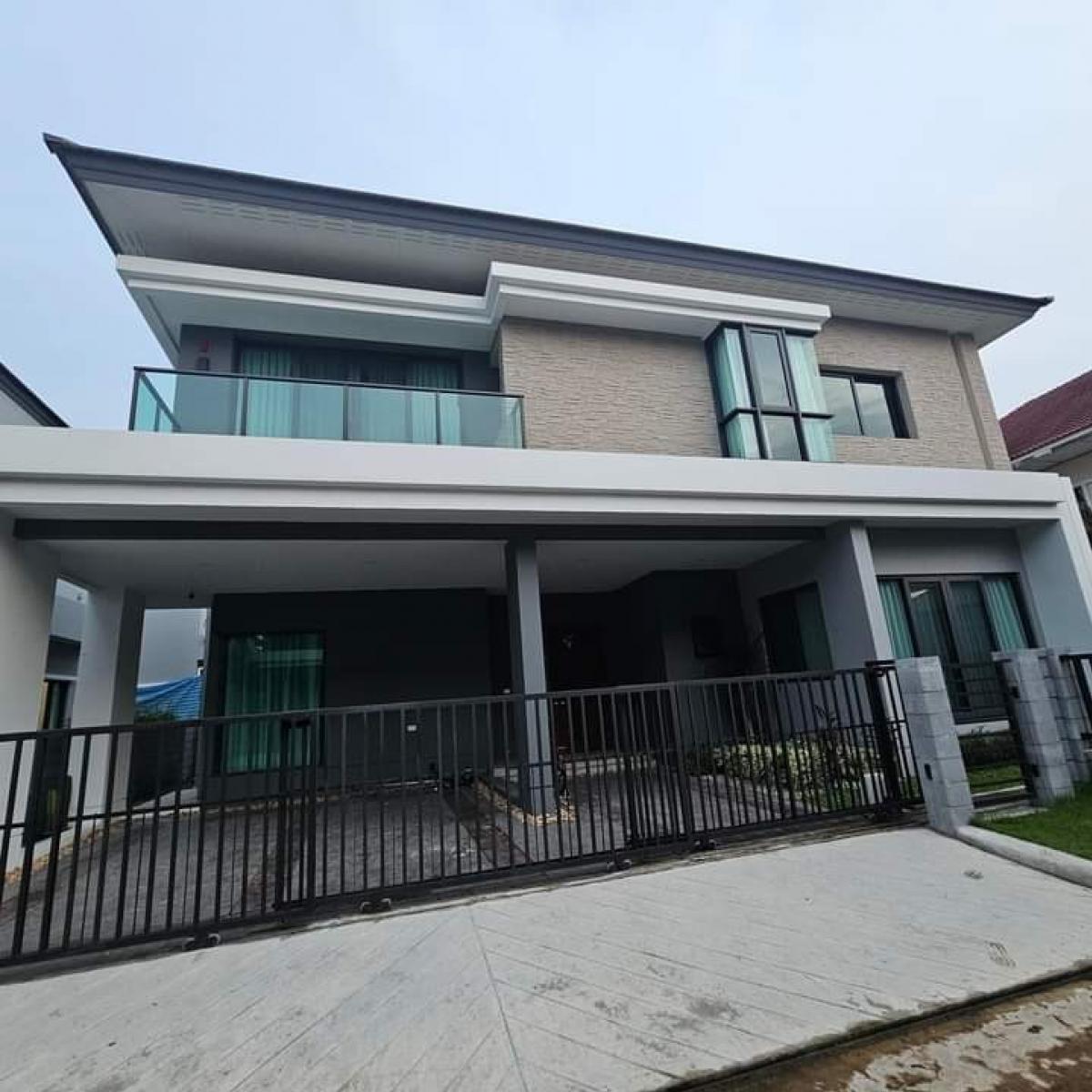 For RentHouseMin Buri, Romklao : WW24409 For rent #Single house, The City Village, Rama 9-Ramkhamhaeng, Kanchanaphisek parallel road #Near Mega Bangna #Ramkhamhaeng area