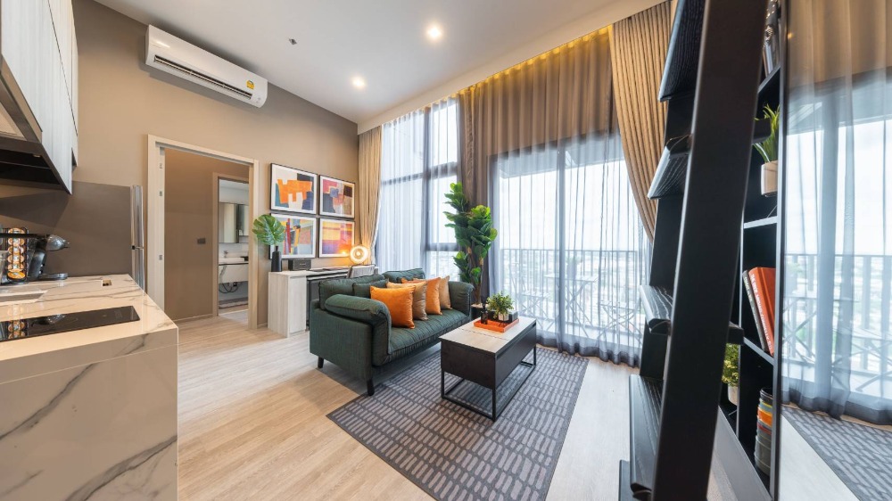 For RentCondoOnnut, Udomsuk : For rent: The Line S101, 24th floor, large room with Bang Krachao River view, Luxury Class condo, near Punnawithi BTS station and expressway, convenient transportation, great common area, high security system, price 26,000 baht.