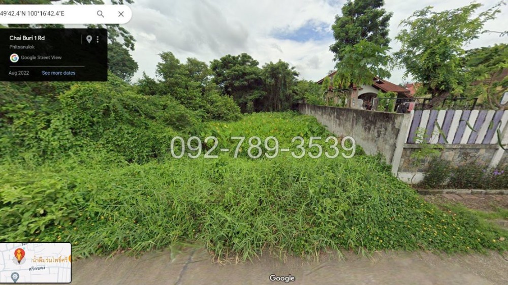 For SaleLandPhitsanulok : Land for sale in Phitsanulok, Chaiburi Road 1, 378 sq m, near Wat Aranyik Phitsanulok