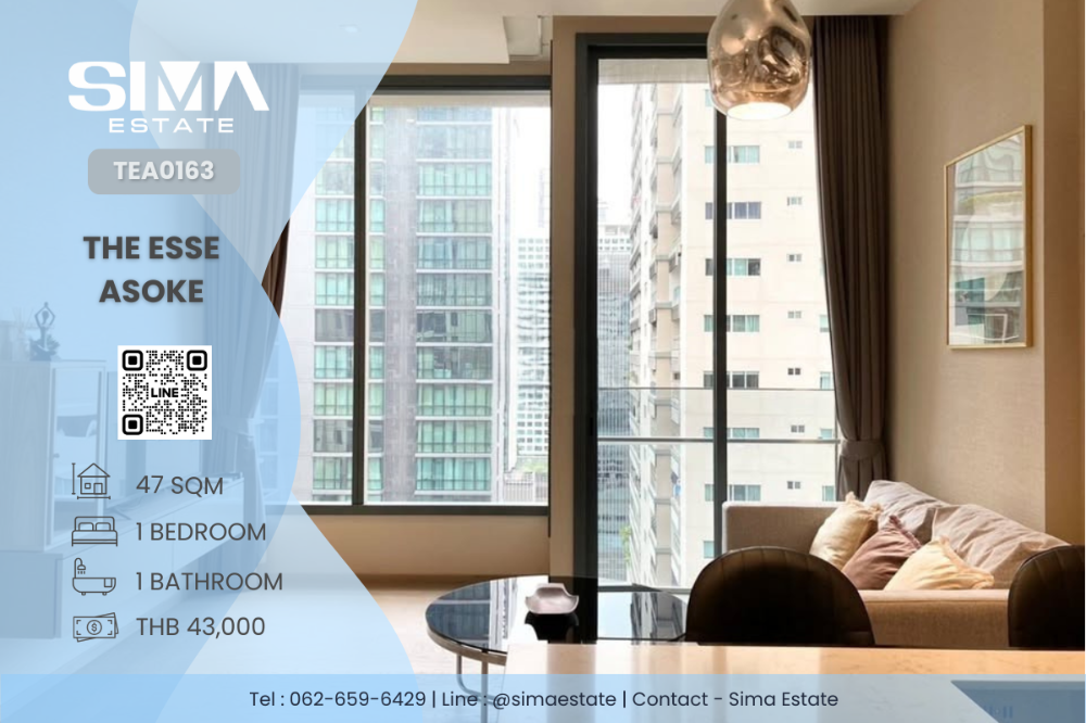 For RentCondoSukhumvit, Asoke, Thonglor : For rent ☁️The Esse Asoke☁️Beautiful room, high floor, well decorated☀️