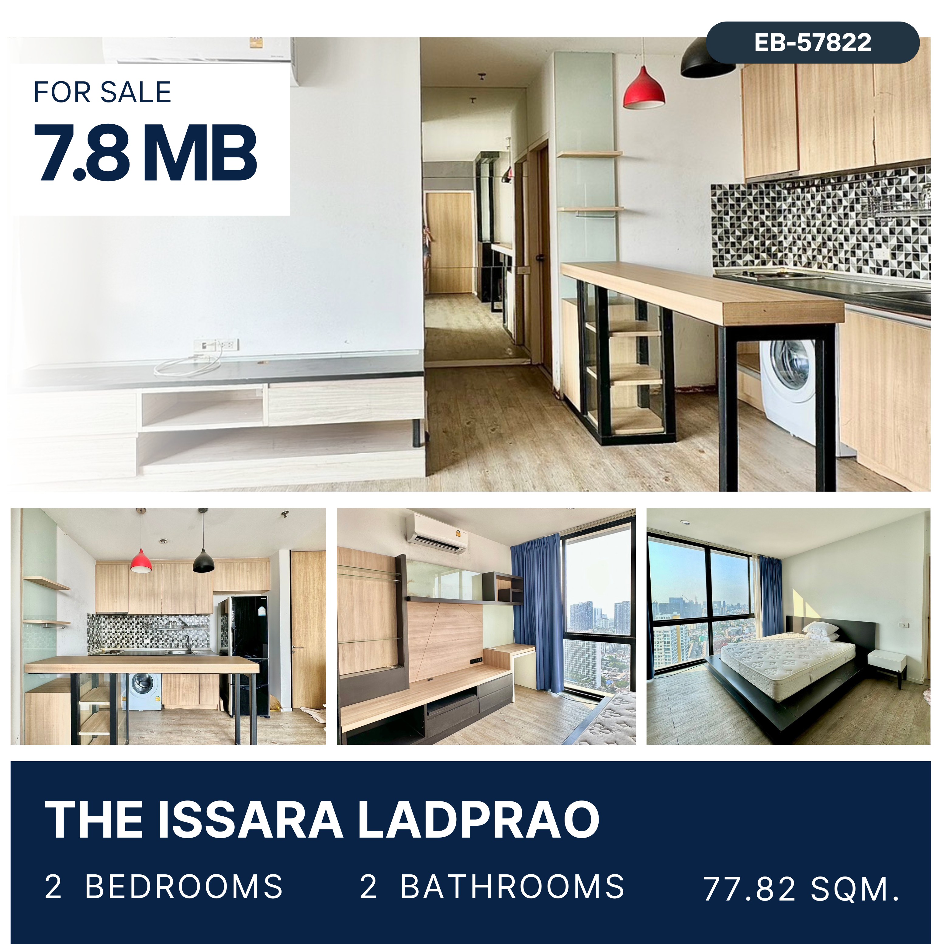 ขายคอนโดลาดพร้าว เซ็นทรัลลาดพร้าว : The Issara Ladprao ห้องนอนไซส์ใหญ่ ชั้นสูง วิวสวย ราคาหายาก 7.8 MB