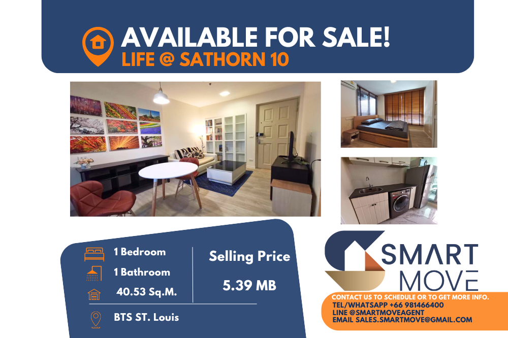 For SaleCondoSathorn, Narathiwat : 💥 Sale with tenant !! 💥Code C20221200576.......Life @ Sathorn 10, 1 bedroom, 1 bathroom, high floor 16+, North Facing, furnished, Special Deal!! 📢