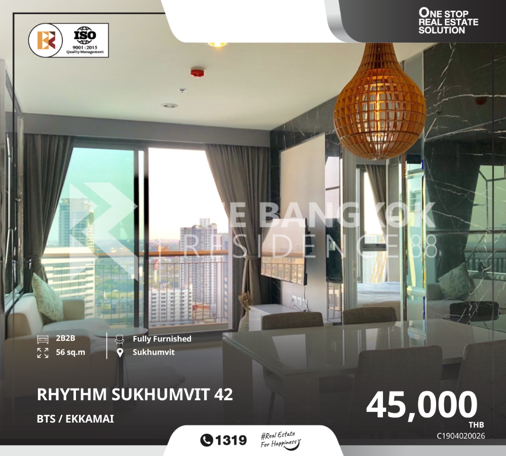 For RentCondoSukhumvit, Asoke, Thonglor : Condo for rent RHYTHM Sukhumvit 42, very good location, near BTS Ekkamai