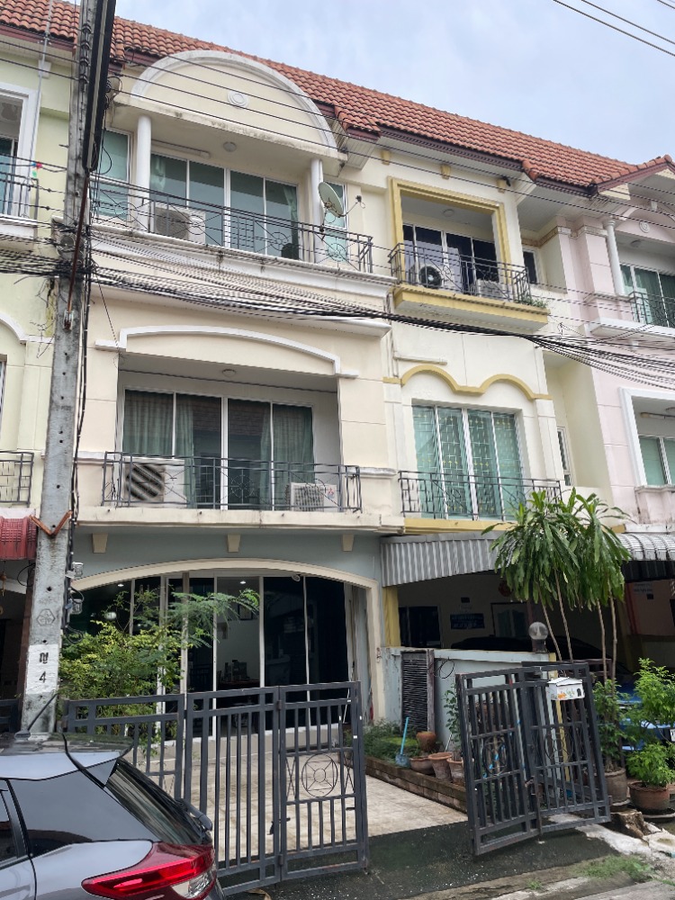 For SaleHouseRama5, Ratchapruek, Bangkruai : For sale: Townhome-home office, ready to move in, 3 floors, 24 sq m, Ramayana Village, Bang Khu Wiang, Bang Kruai, on Nakhon In Road, Rama 5, beginning of Wat Hu Chang Alley