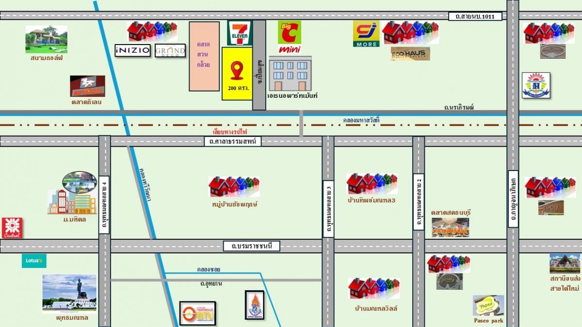 For SaleLandPhutthamonthon, Salaya : Land for sale, area 200 square wah, beautiful plot, cheap price, near Central Salaya, Mahidol Salaya