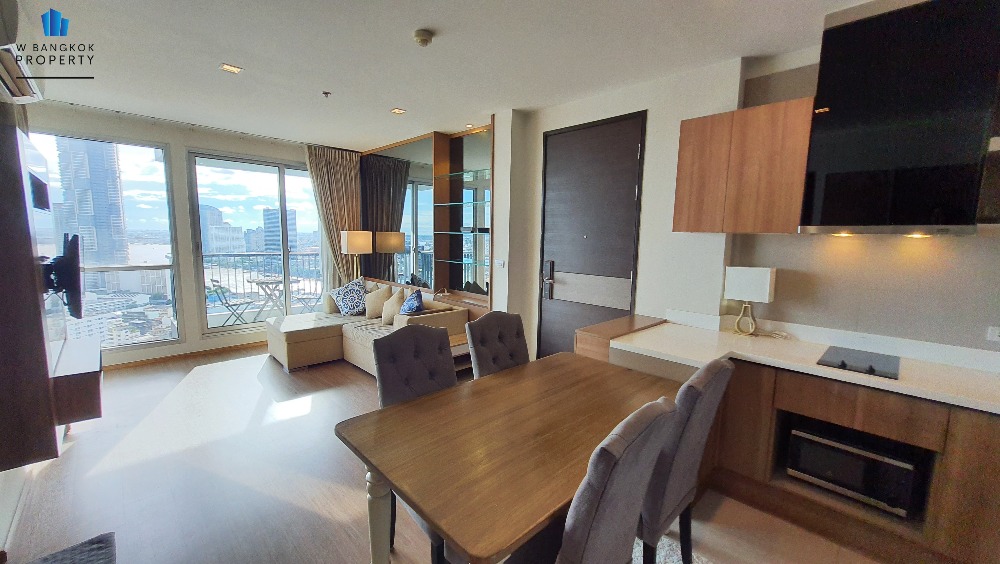 For RentCondoSathorn, Narathiwat : For rent, luxury condo on Sathorn Road, Rhythm Sathorn, 2-Bed, 2-Bath, Fully-Furnished, ready to move in, high floor, river view, very beautiful.